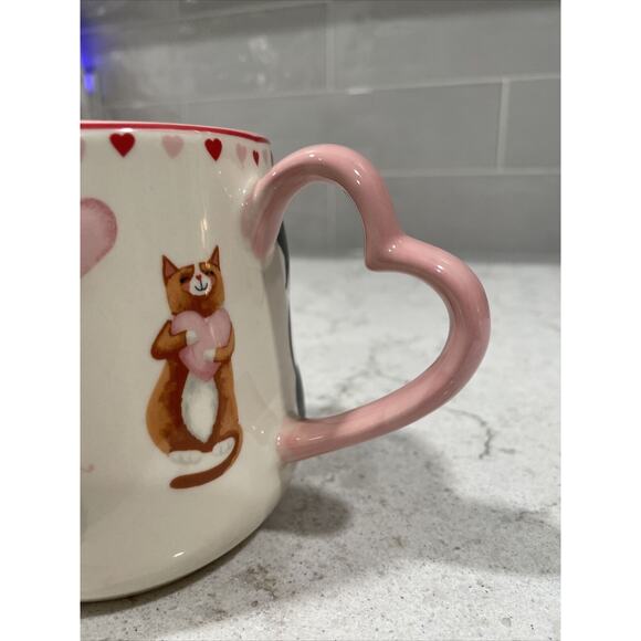 CATS 3D Pet Love Hearts Ceramic 20.6 Oz Cat Coffee Tea Mug Valentine's Day Gift - Picture 12 of 15